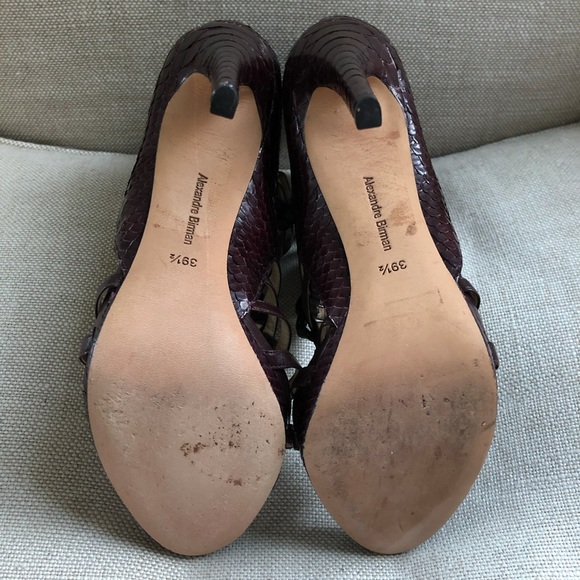 Alexandre Birman Booties Caged Snakeskin Purple - Picture 6 of 7